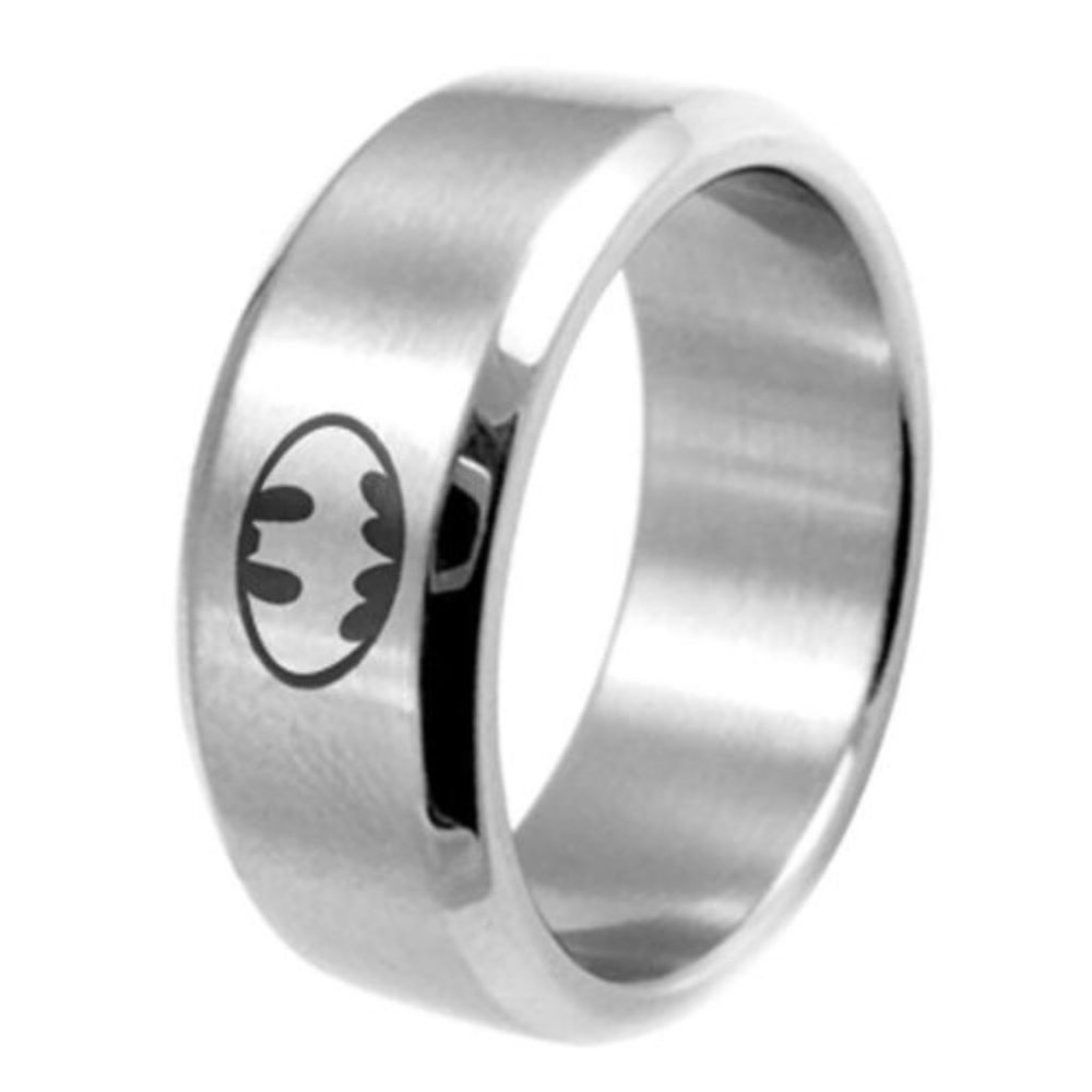 Stainless Steel Batman Ring Size 7